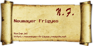 Neumayer Frigyes névjegykártya